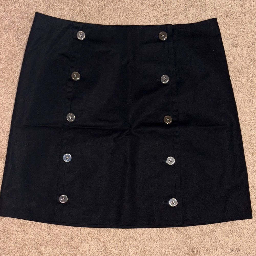 MICHAEL Michael Kors Black Button-Front Mini Skirt Size 8 NWT